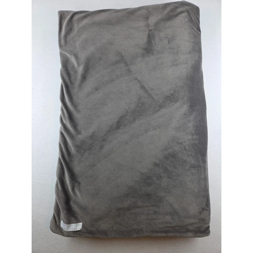 Restoration Hardware Grey Ultra Soft Plush Throw Blanket Faux Fur 60x42 Luxury